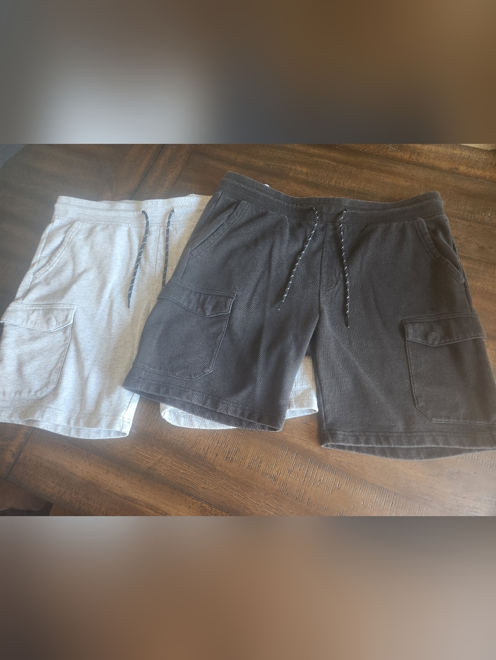 NWOT Edgar + Ash Men's Black Cargo Cotton Shorts with‎ Drawstring